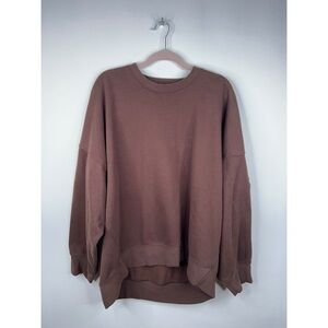 Beyond Yoga Oversized Sweatshirt Brown Espresso Luxe Fleece Soft Neutral XL